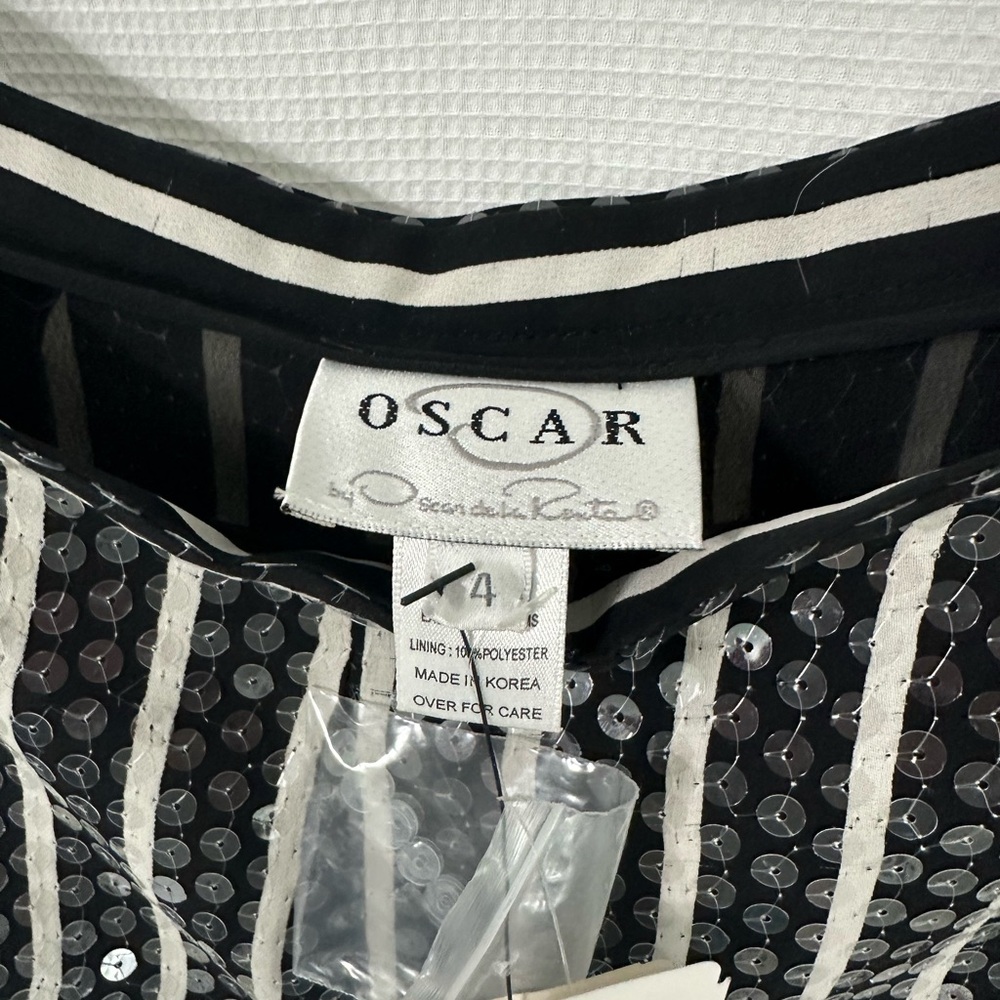 NWT Vintage 90s Oscar de la Renta 100% Silk Sequin Pants Size 4